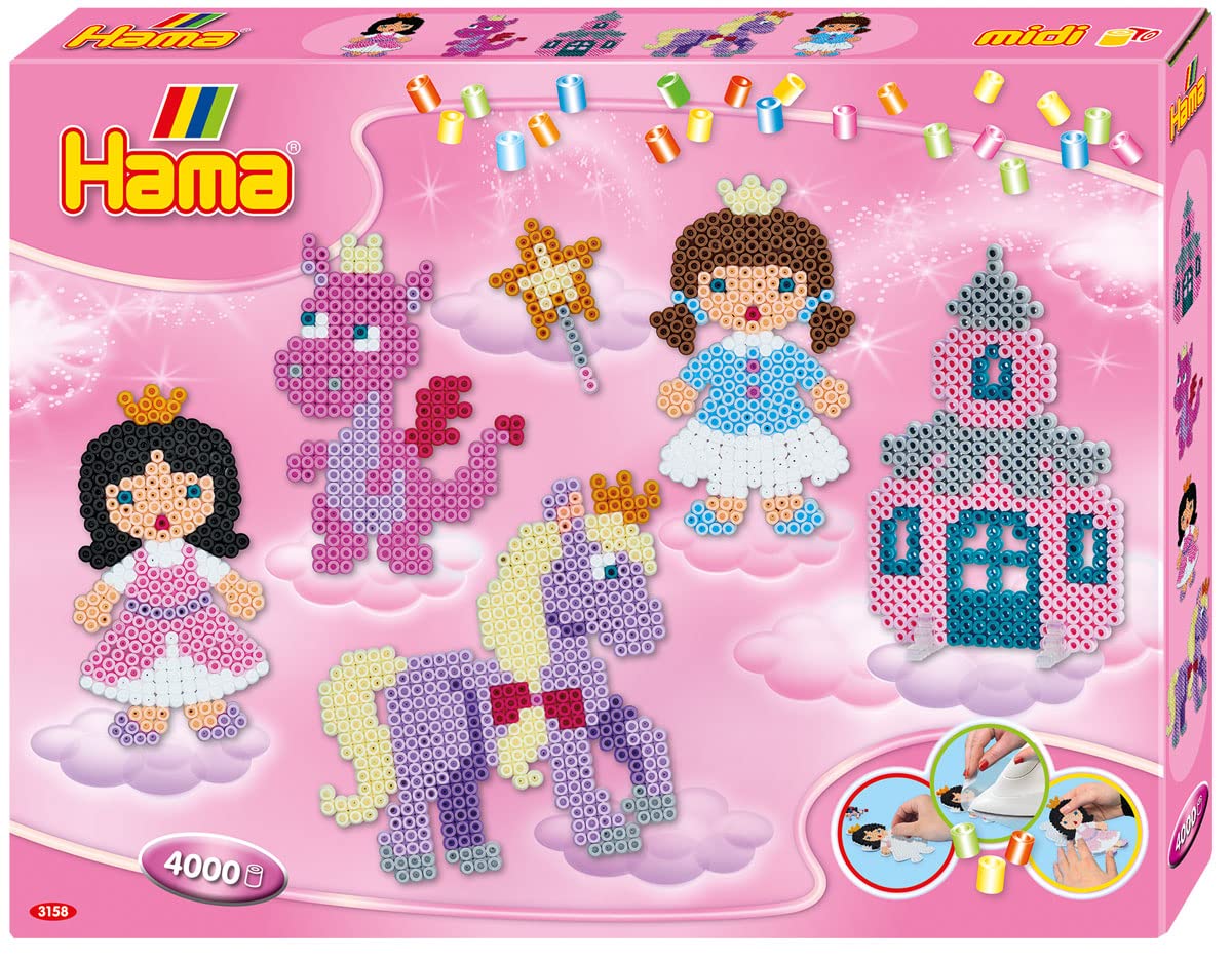 Hama Beads 3158 Fantasy Fun Gift Box incl. 4K Beads and 2 Pegboards