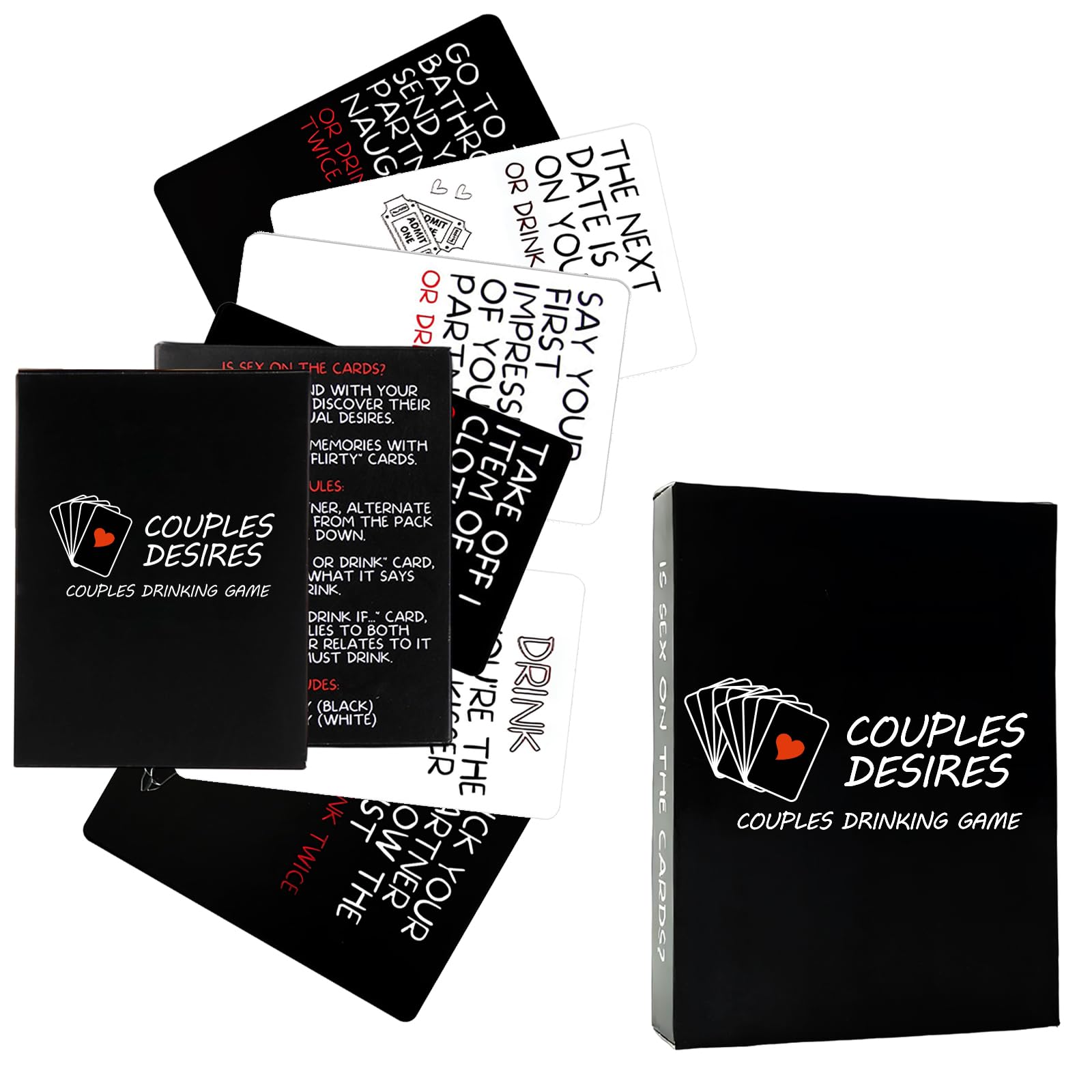 Kenmohuo Couples Desires Card Game for Adults Party, Valentines Day Game Gifts, Funny Partner Cards, Date Night Ideas Cards Gift for Couple Play, Deepen Your Relationship Perfect Couples Gift