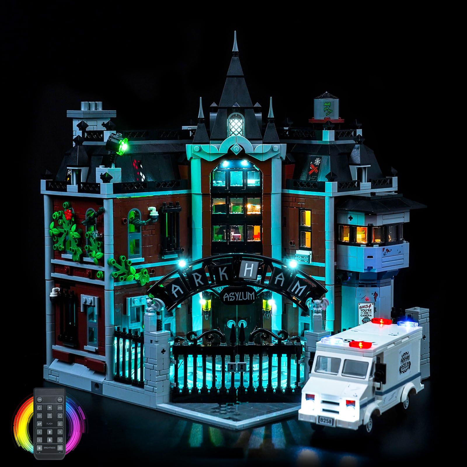 Remote Control Light Kit Compatible with Lego 76300 Arkham Asylum (No Model), Decoration Lighting Set Compatible with Lego Arkham Asylum 76300 Creative Toys