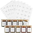Talented Kitchen 184 Spice Labels & Stickers for Herbs - Water-Resistant Preprinted White Jar Labels for Pantry Organization, Minimalist Black Text, Numbers & Dates