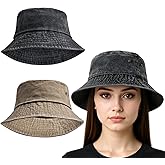 2 Packs Bucket Hat for Women Unisex Summer Outdoor Cap Travel Beach Sun Hat Plain Colors for Women