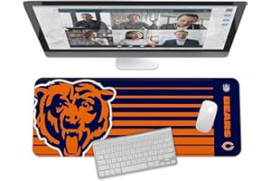 SOAR NFL Unisex Multifunctional Desk Mat for Desktop, (31.5"x12") - Ultra Soft Fabric with Non-Slip Rubber Backer - Water Resistant & Durable Nylon Stitching - Officially Licensed NFL, Desk Pad