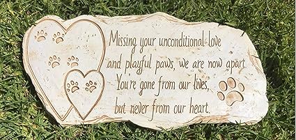Amazon Com Pawprints Remembered Pet Memorial Stone Marker For Dog