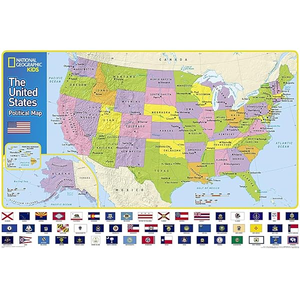 National Geographic United States for Kids Wall Map