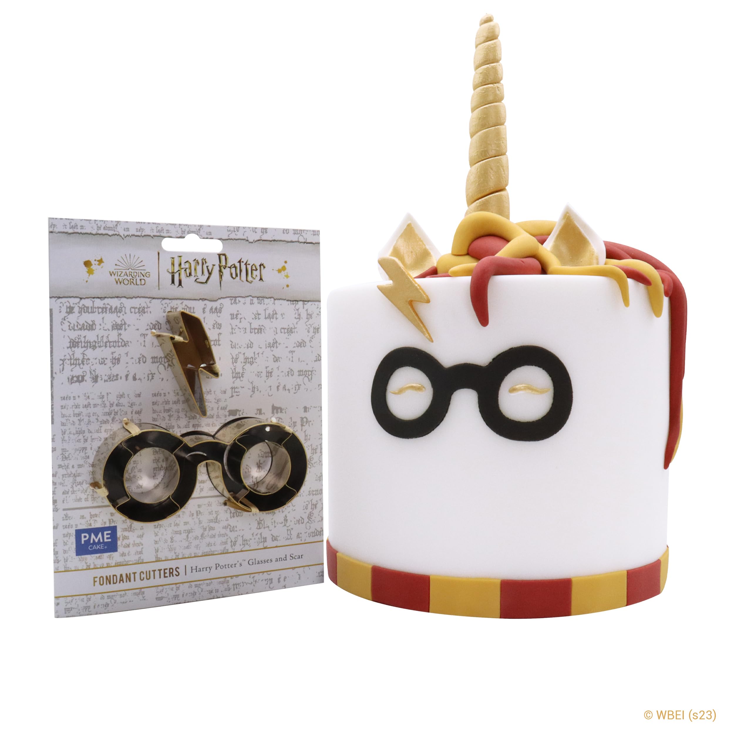 PME Harry Potter Fondant & Cookie Cutter, Set of 2, Harry's Glasses & Scar, Large, Gold