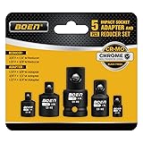 BOEN 5 Piece Impact Socket Adapter Set and Reducer