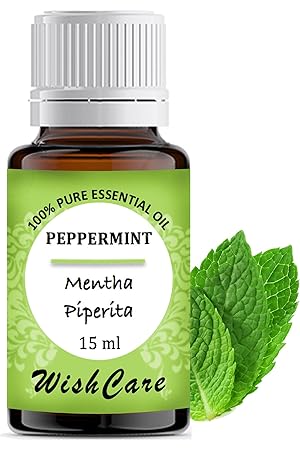 WishCare Peppermint Essential Oil 15 ML - 100% Pure, Undiluted & Natural - For Aromatherapy, For Skin & Muscles| To Eliminate Foul Odors
