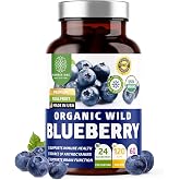 USDA Organic Wild Blueberry Extract, Brain &amp; Immune Support, 120 Caps | Vaccinium Corymbosum, Equal to 24 Blueberries, Anthocyanins &amp; Polyphenols, Vegan, Gluten Free, 2-Month Supply, USA-Made