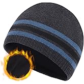 Oversize XXL Beanie Hat for Big Heads 23.6"-25.6", Large Winter Knit Hats Ribbed Stocking Hat Ski Skull Cap