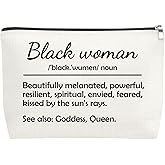 Mxrymvu Inspirational Black Women Gifts African American Makeup Bag Motivational Gifts for Black Women Friends Sisters Cosmetic Bags Encouragement Gift for Female Travel Toiletry Bag