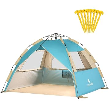 Gorich 2019 Upgraded Easy Set Up Beach Tent With Spf Uv 50 Protection Beach Sun Shelter Canopy Cabana For Family Trip Protable 4 Person Pop Up