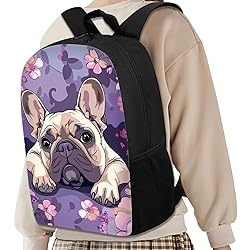 HUGS IDEA School Backpack Funny French Bulldog
