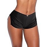 OZICERD Low Rise Booty Shorts Micro Mini Pajamas Shorts for Women Cute Boy Short Side Slit Ruched Lounge Pj Bottoms