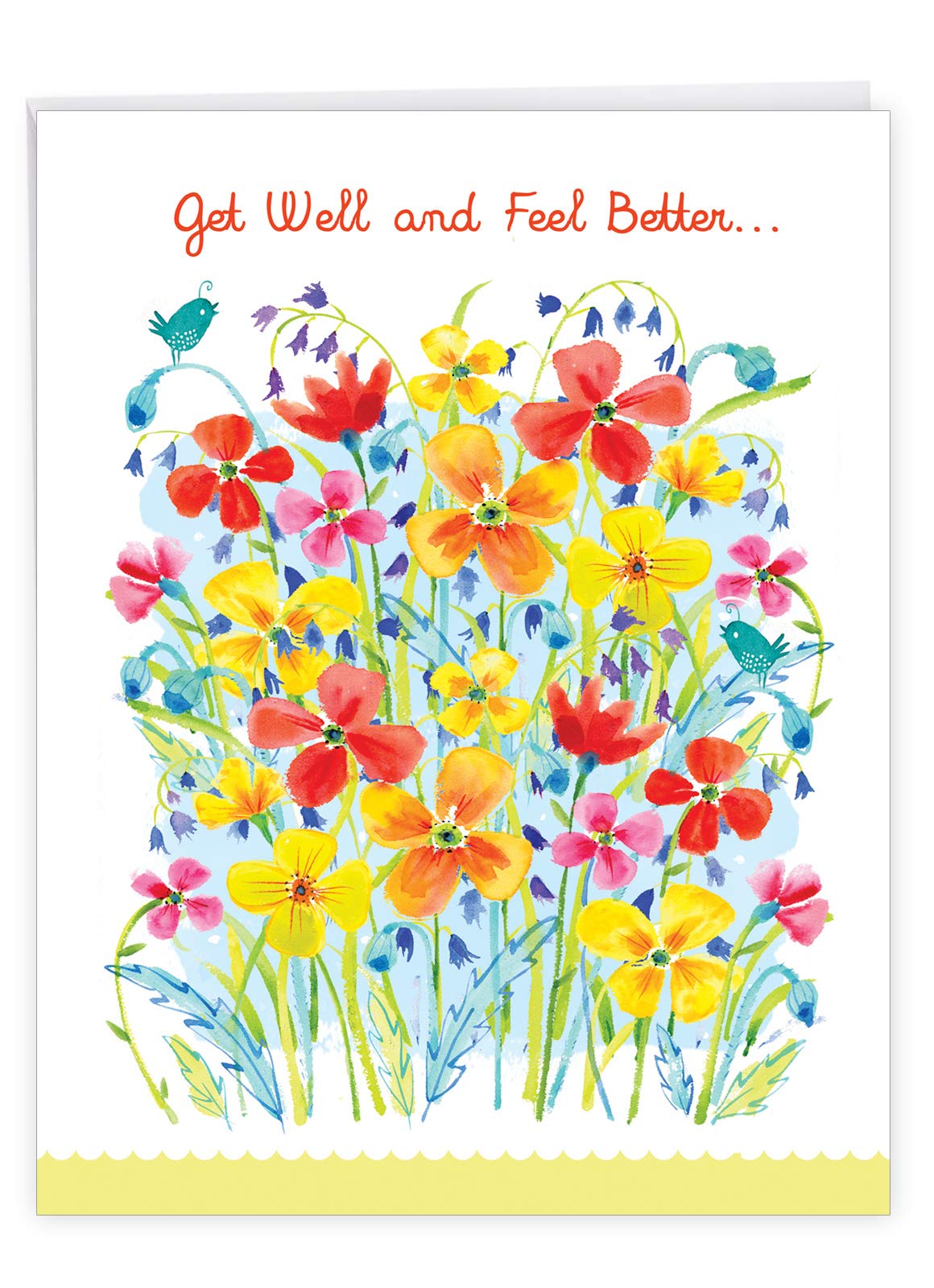 NobleWorks - Jumbo Get Well Greeting Card (8.5 x 11 Inch) - Beautiful Feel Better Soon, Group Notecard - Garden Delights J6562JGWG