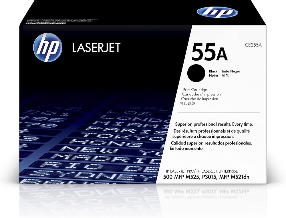 HP CE255A 55A Black Original LaserJet Toner Cartridge 6000 Page Yield