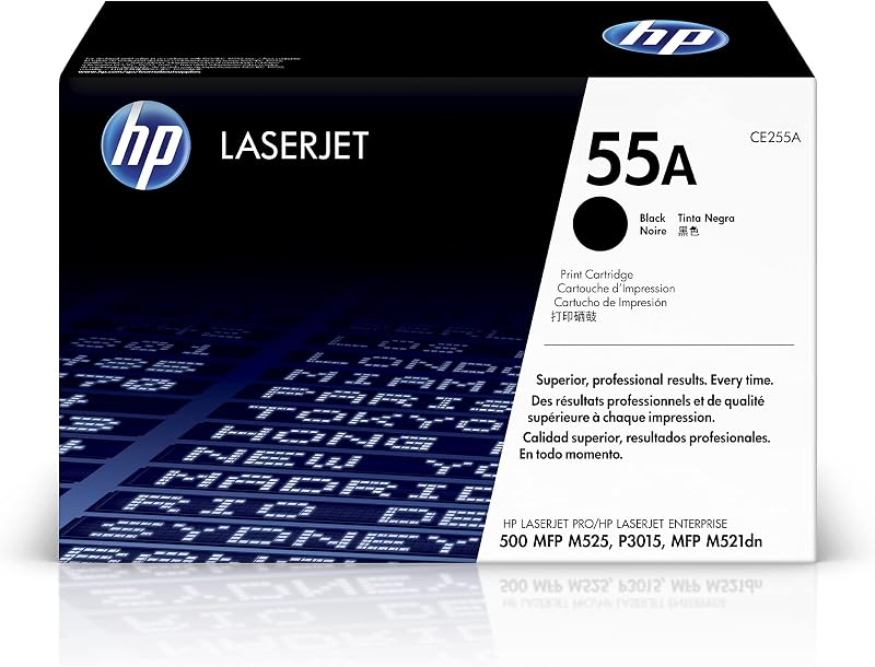 HP CE255A 55A Black Original LaserJet Toner Cartridge 6000 Page Yield