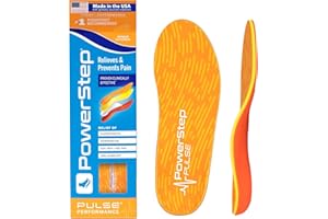 PowerStep Insoles, Pulse Performance, Running Shoe Pain Relief Insert, Athletic Arch Support Orthotic for Women and Men - Made in The USA (M 9-9.5, F 11-11.5)