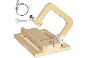 Professional Soap Cutter with Wire, Adjustable Wooden Cutting Tool Soap Slicer for DIY Soap, Cheese, Butter, Cake, Bread Maki