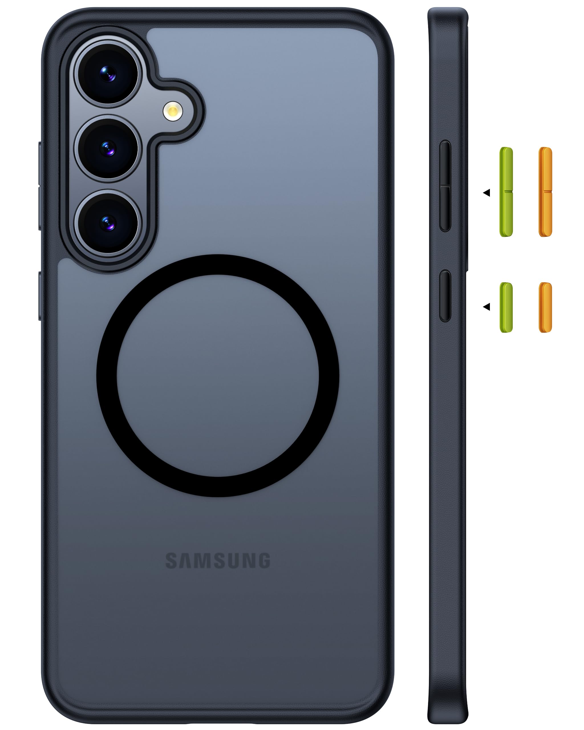 Photo 1 of TORRAS Magnetic Shockproof Case for Samsung Galaxy S25 Plus, [12FT Military Grade Protection] [Fit for MagSafe], Translucent Slim Case for Samsung S25+Plus Case Anti-Fingerprint Anti-Scratch, Black