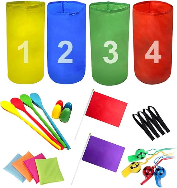Ucradle Sports Day Kit, 26 Piece Outdoor Game Set Include Sack Race