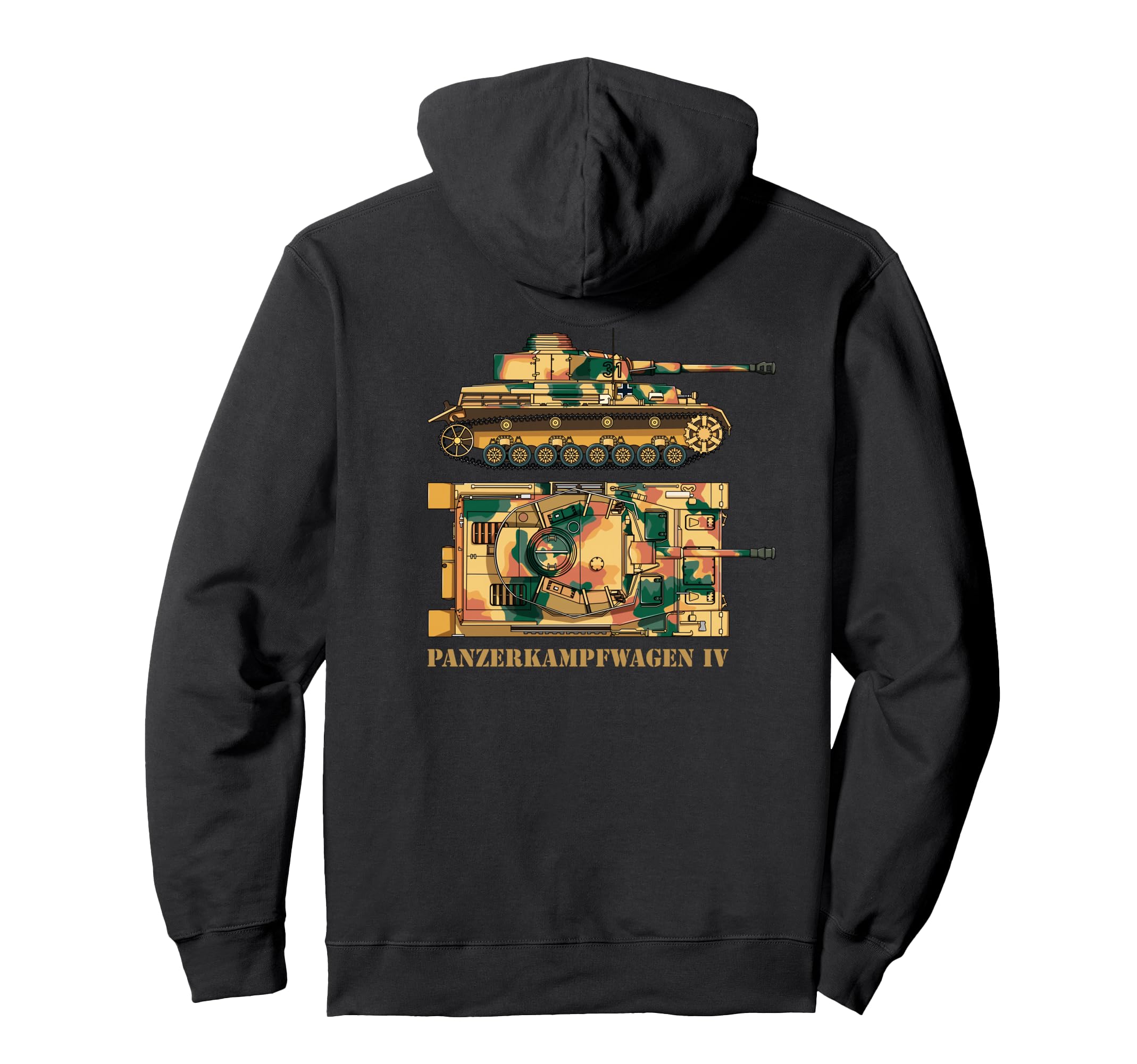 Panzer IV German WW2 Tank Panzerkampfwagen 4 Tanks Diagram Pullover Hoodie