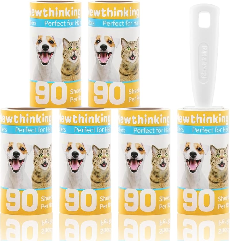 Newthinking Lint Rollers 540 Sheets 6 Rollers Reusable Handle Pet Hair Remover