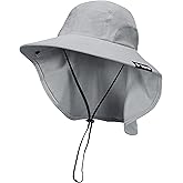 Neck Flap Sun Hat with Wide Brim,UPF 50+ Hiking Safari Fishing Caps for Men, Ideal for Outdoor