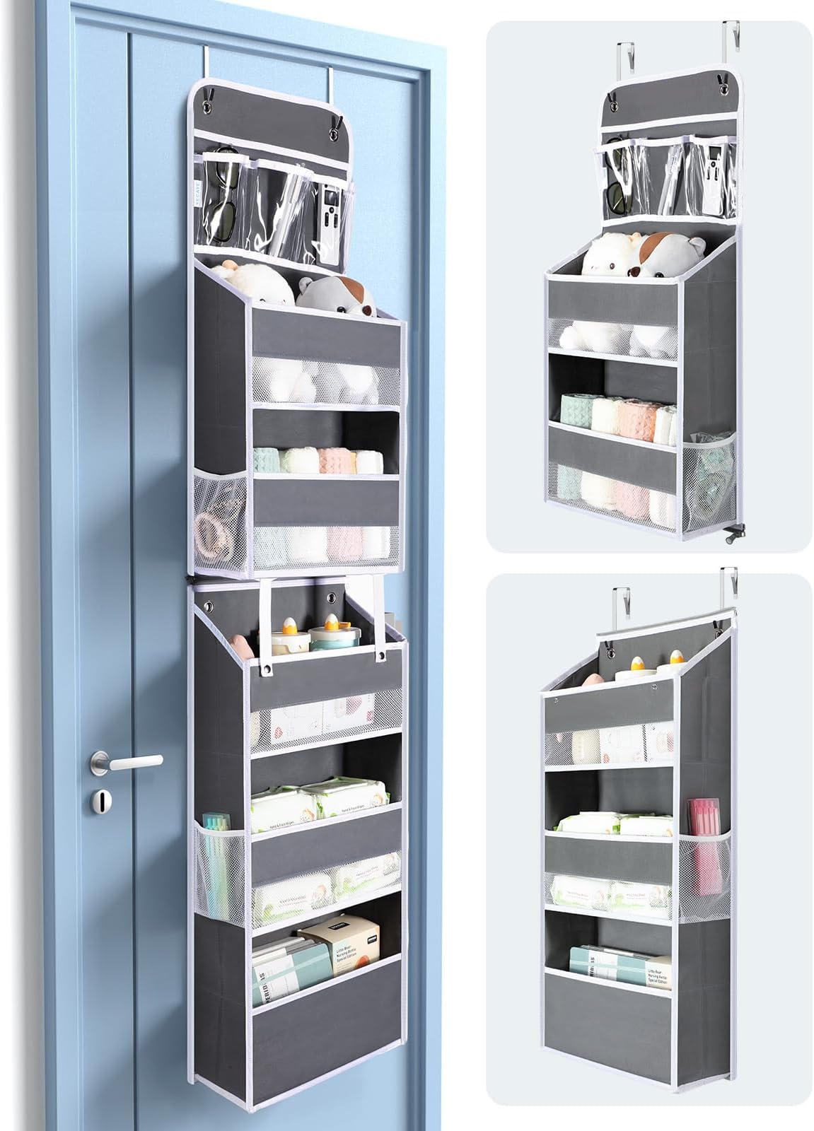 Yecaye 6-Tier Over the Door Organizer, 2-in-1 Bathroom Organizer ...