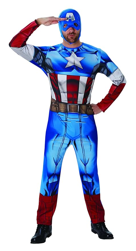 Rubie's 3810845 - Captain America Marvel Univers Classic - Adult, Action Dress Ups und Zubehör, One Size