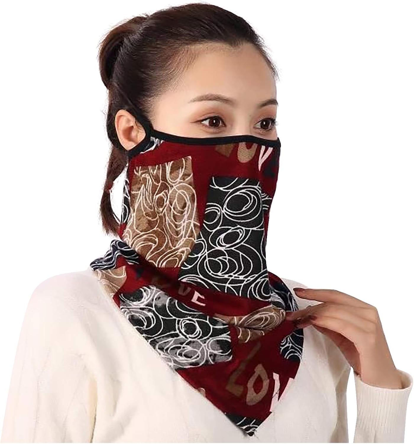 Lukame Radfahren Bandana für Damen, Winter Outdoor Multifunktionstuch