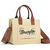 Montana West Wrangler Tote Bag for Women Retro Canvas Top Handle Purses and Handbags
