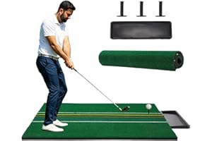 JFHID 5×4/5×5FT Elite Golf Hitting Mats Professional Golf Mats Practice Outdoor Indoor 𝙬𝙞𝙩𝙝 𝘼𝙪𝙭𝙞𝙡𝙞𝙖𝙧𝙮 𝙡𝙞𝙣𝙚, Golf Driving Turf Grass Matt Simulators for Home with 3 Tees and Tray