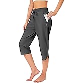 FitsT4 Sports Women's Swim Capris Pants 18" Quick Dry UPF 50+ Beach Modest Swimsuits Bottoms with Mesh Pockets