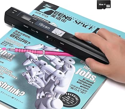 Portable Scanner for Photo A4 Document, Handheld Mobile Scanner with 16GB Memory Card for Type-C Computer Laptop, Scans Receipt Card Book Old Pictures to Digital Fast, JPG PDF Format