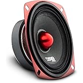 DS18 PRO-X4.4BMSL Car Speaker 4" Shallow Mid-Range Loudspeaker with Bullet 200 Watts Max Power 100 Watts RMS 4-Ohm - Boost Your Sound System&rsquo;s Volume - 1 Speaker