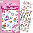Ooly 50 Temporary Tattoos For Kids, Easter Goodie Bag Stuffers, Safe & Non-Toxic Temporary Tattoo, Fun Birthday Decorations & Party Favors for Kids 4-8 - Over the Rainbow