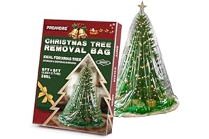 PROMORE Christmas Tree Disposal Removal Bag, 3Mil Heavy Duty, 9x6 FT Green, Waterproof Plastic Storage Bags
