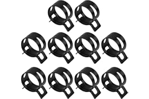 MroMax 10Pcs 0.87"(22mm) ID Spring Band Hose Clamps, Black Hose Clamp Fit for 15/16" OD Fuel Line, Silicone Vacuum Hose Pipe, Air Hose Tube and Water Pipe, Bushing Automotive Replacement Fastener