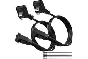 45 Degree 2 Prong Polarized Power Extension Cord 4 FT/2 Pack, Angled Low-Profile Plug, Light Duty 18 Gauge 125V/10A SPT-2 Cab