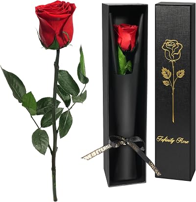 Yamonic Preserved Real Red Rose Gift for Women, Eternal Flower