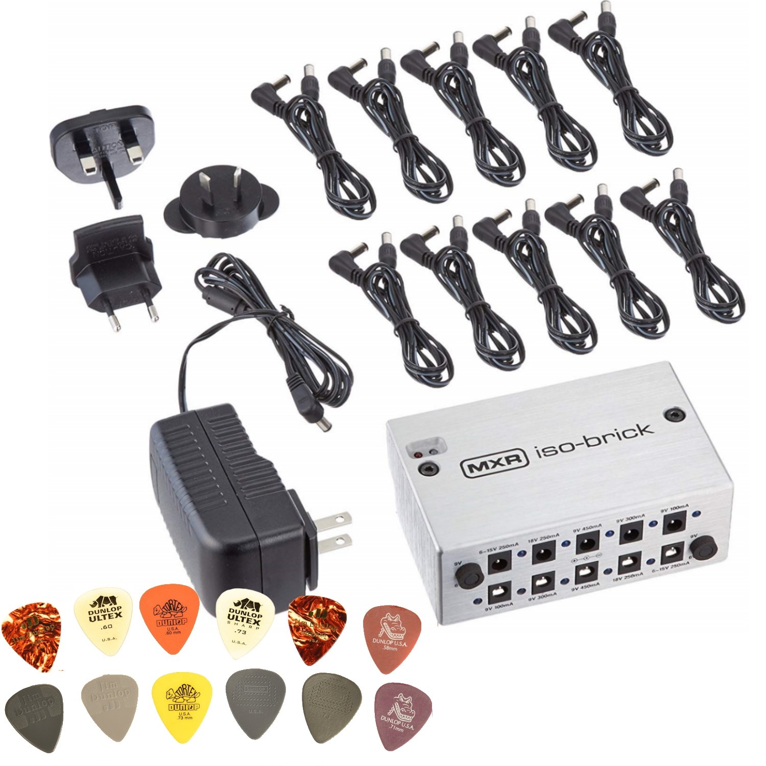 MXRM238 Iso-Brick Power Supply Bundle with Dunlop PVP101 Pick Pack