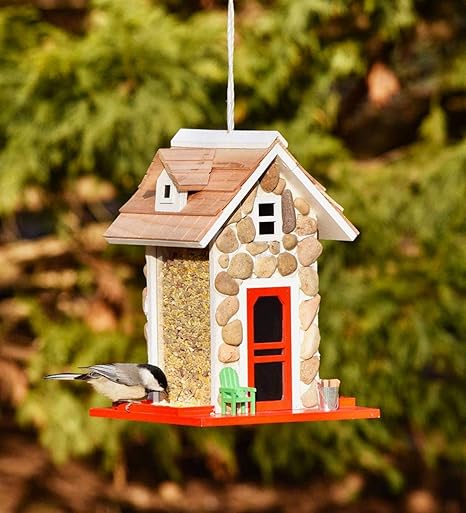 Amazon Com Plow Hearth Stone Cottage Bird Feeder Garden
