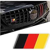 3D Car Emblem Stickers for Car Decor,Unique British Flag Front Grill Emblem Grill Badge for Front Fender,Door,Bumper,Badges Decals with L Shaped Mounting Bracket (Germany Flag 1)