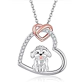 JERWLI Animals Gift 925 Sterling Silver Cute Dog/Mouse Necklace Jewelry Gifts For Women Dog Lover