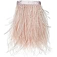 Happy feather 2 Yards 5-6inch Dyed Ostrich Feathers Trim Fringe 5-6inch for DIY Dress Sewing Crafts Costumes Decoration -Baby Pink