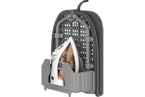 Kingboard Small Ironing Board with Iron Holder, Tabletop Iron Board with 2 Heat Resistant Covers, Portable Table top Ironing Board with Non-Slip Feet for Home Travel, 12 * 32 Black