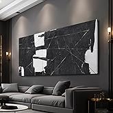 VAYIMDH Black Art Large Abstract Wall Decor for Living Room Black and White Painting on Canvas Line Prints for Walls Office Home Decorations 29x58 Inches