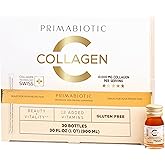 PRIMABIOTIC Liquid Collagen - High Collagen Content [10,000 Mg] Per Serving - Hydrolyzed Collagen and 12 Vitamins - Gluten Free- 900 Ml - Pack of 30 Bottles x 30 Ml (1)