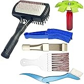 Air Conditioner Fin Cleaning Kit, HVAC Coil Cleaner Set AC Fin Comb Brush | 6pcs Condenser Fin Straightener Tool, Dual-Sided Brushes Deep Cleaning Maintenance for AC Radiator, Vents, Evaporator Coils
