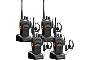 Baofeng Walkie Talkies bf-888s for Adults Handheld Two-Way Radios Long Range UHF Communicator Rechargeable Interphone Professional 4 Pack Walky Talky Set with Earpiece,Li-ion Battery and Charger